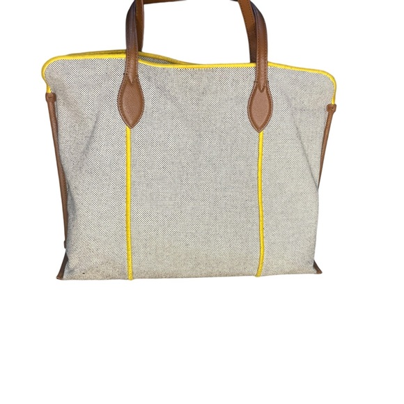 Furla Piped Trim Woven Textile Tote - Picture 2 of 13